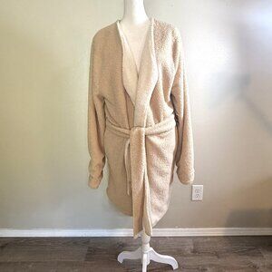 Alice Blue Teddy Bear Reversible Robe Pockets, Faux Sherpa Beige/Ivory Size XL